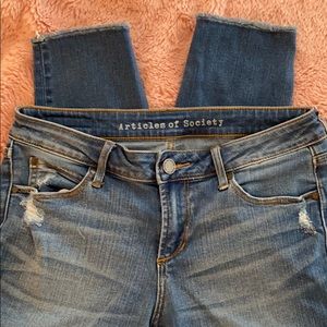 Articles of Society Raw Hem Skinny Jeans Size 26